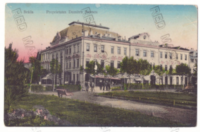 305 - BRAILA, Park, Stores, Romania - old postcard - used - 1909 foto