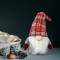Spiriduș scandinav de Crăciun - 36 cm - carouri