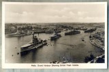 AD 672 C. P. VECHE - MALTA. GRAND HARBOUR SHOWING BRITISH FLEET - VALLETTA