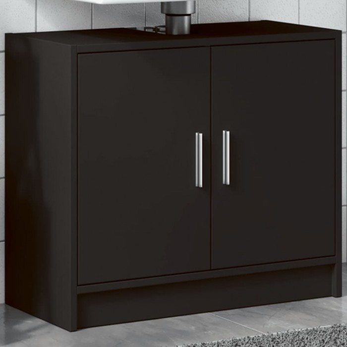 vidaXL Dulap de chiuvetă, negru, 63x29x55 cm, lemn prelucrat 848095