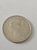 Regatul Unit, 3 pence 1881, argint
