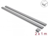 Set 2 buc canal cablu self-adhesive 40x19mm - lungime 1m Gri, Delock 22091