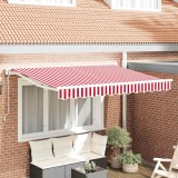 vidaXL Cortina Retractabilă Manual Roșu și Alb 350x200 cm țesătură