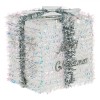 Decorațiune Crăciun, Model Cadou, Beteală Albă, Fundă Argintie, Dimensiuni 13x13x13cm, Oem
