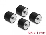Set 4 buc amortizor vibratii M6x1mm/25x20mm, Delock 60815