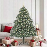 VidaXL Brad de Crăciun artificial cu 300 LED Verde 126 x 126 x 180 cm 3395237