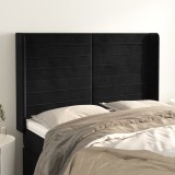 VidaXL Tăblie de pat cu aripioare, negru, 147x16x118/128 cm, catifea 3119770