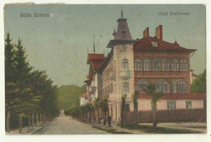 cp Govora : Hotel Stefanescu - circulata 1924, timbre