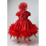 Cumpara ieftin Rochita Botez Ann, cu Pene, Rosu - DPH35