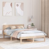 VidaXL Cadru de Pat Natural Lemn Solid de Pin 135 x 190 cm Durabil