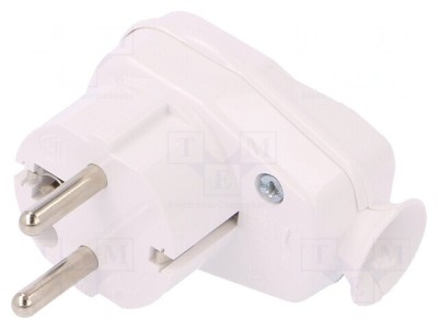 Conector de alimentare AC 2P+PE 250V 16A Alb foto