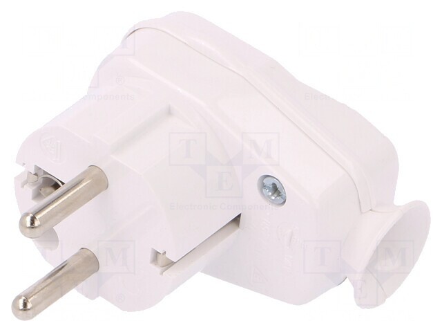 Conector de alimentare AC 2P+PE 250V 16A Alb