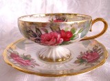 SET CAFEA CEASCA CAFEA CU FARFURIE PORTELAN DECOR CU TRANDAFIRI