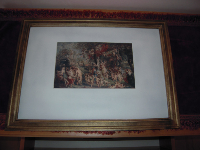 Reproducere tablou dupa RUBENS: Sarbatoarea lui Venus, tablou 16x24 cm.