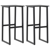 Cumpara ieftin Scaune bar, 2 buc. negru 38x38x80 cm otel vopsit electrostatic