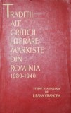 TRADITII ALE CRITICII LITERARE MARXISTE DIN ROMANIA 1930 1940