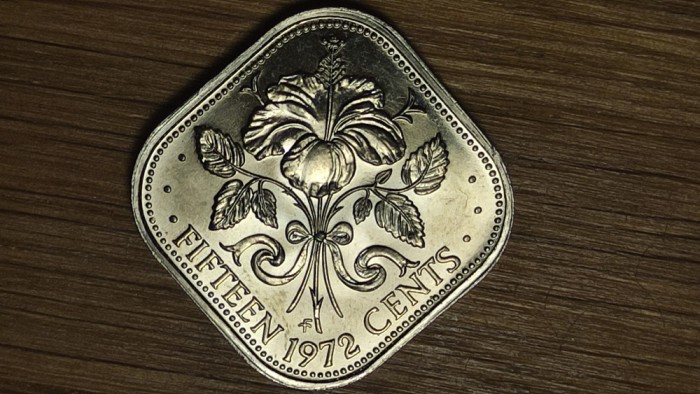 R10 Bahamas - ULTRA RAR - 15 CENTS 1972 PROOF - tiraj 35k - absolut superba !
