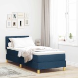 VidaXL Pat cu arcuri cu saltea albastru 80 x 200 cm țesătură 3342477