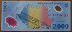 2000 lei 1999, Rom&acirc;nia, seria 001A, UNC