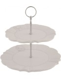 Platou ceramica alb 2 etaje Elegance &Oslash; 21 cm x 23 cm