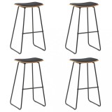 VidaXL Scaune de bar, 4 buc., negru, piele ecologică
