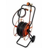Furtun cu carucior metalic pentru gradina, pistol de stropit, 1/2", 50+2 m, 4 straturi, ranforsat, Richmann Exclusive GartenVIP DiyLine