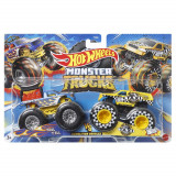 Set 2 Masini Scara 1 la 64 Hot Wheels Monster Truck Haul Yall Si Taxi, Mattel
