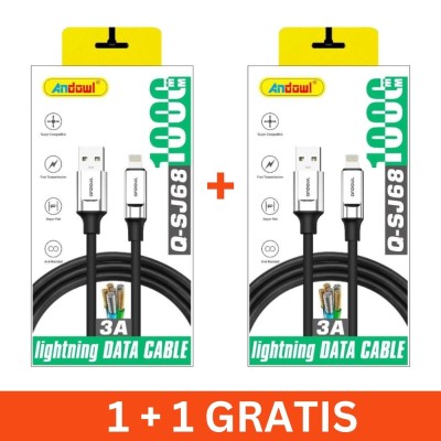 Cablu de date/incarcare USB/Lightning SJ68, 100cm, 3A, 1+1 gratis foto