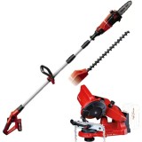 Einhell GE-HC 18 Li T Kit PXC + GE-CS 18 Li PXC - Drujba cu 1 acumulator Li-Ion 18 V 3 Ah 20 cm 3.76 m/s + Masina de ascutit lanturi