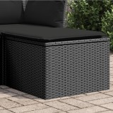 Taburet de gradina cu perna, negru, 55x55x37 cm, poliratan GartenMobel Dekor, vidaXL