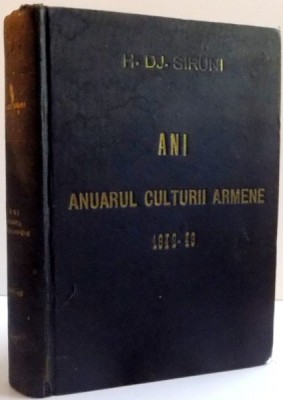 ANI , ANUAR DE CULTURA ARMEANA 1942 - 1943 de H. DJ. SIRUNI , 1943 foto