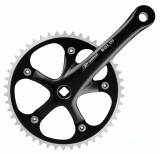 Pedalier Prowheel, 46T 3/32, brat 165mm, aluminiu, culoare negru, ax patrat Cod:4554665NKRM