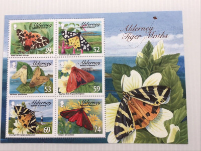 Alderney-2012-Fluturi-bloc cu 6 timbre nestampilate foto