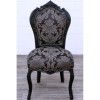 Scaun baroc din lemn masiv negru cu tapiterie din matase neagra, Scaune