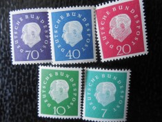 GERMANIA-PRESEDINTELE THEODOR HEUSS -SERIE COMPLETA-NESTAMPILATE foto