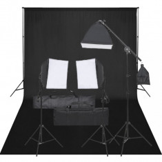 Kit studio foto cu set de lumini si fundal GartenMobel Dekor