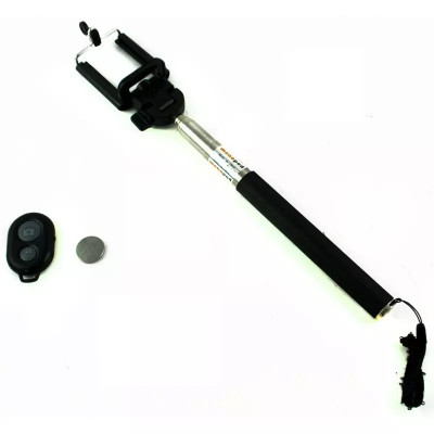 Selfie stick extensibil cu telecomanda Bluetooth Negru foto