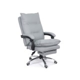 Scaun directorial cu suport picioare OFF 419, robust, mecanism recliner, perne duble, baza cromata, 120 kg