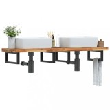 vidaXL Raft pentru lavoar montat pe perete, oțel și lemn masiv acacia 3302753