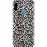 Husa silicon pentru Huawei P30 Lite, Baroque Silver Pattern