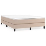 Cumpara ieftin Pat box spring cu saltea, cappuccino, 140x190cm piele ecologica
