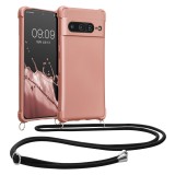 Husa Kwmobile pentru Google Pixel 7 Pro, Roz, Silicon, KWM000020JP001C, Textil, Carcasa