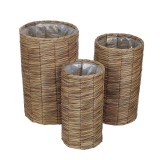 Cumpara ieftin Set 3 ghivece flori fibre naturale maro II 20 x 40 cm, 25 x 45 cm, 30 x 50 cm