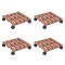 vidaXL Cărucioare pentru plante, 4 buc., maro, 30x30x7,5 cm, WPC 3143927