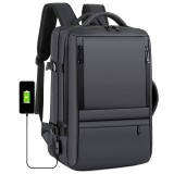 Rucsac Calatorie, Laptop 17&quot;, pentru Avion, Multifunctional, Impermeabil, Extensibil, USB, 40 L, Negru, OBRALIX&reg;