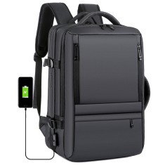 Rucsac Calatorie, Laptop 17&quot;, pentru Avion, Multifunctional, Impermeabil, Extensibil, USB, 40 L, Negru, OBRALIX&reg;