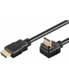 Cablu HDMI 2.0 cu ethernet 19 pini tata - HDMI 19 pini tata 90 grade, Goobay