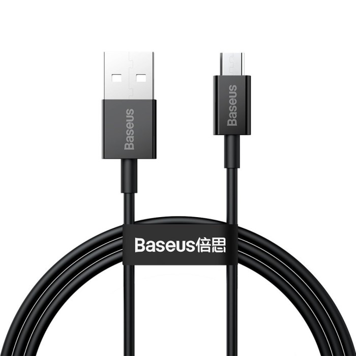 Baseus - Cablu de date (CAMYS-01) - USB la Micro-USB, 2A, 1m - Negru