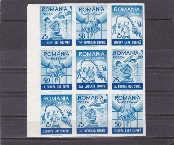 Spania/Romania, Exil romanesc, Europa care sufera, em. a XV-a, ned., 1959, MNH