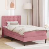 vidaXL Cadru de pat cu saltea cu headboard Roz 80 x 200 cm Catifea 3415015